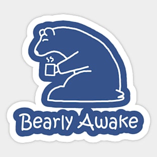 Bearly Awake White Pocket Sticker